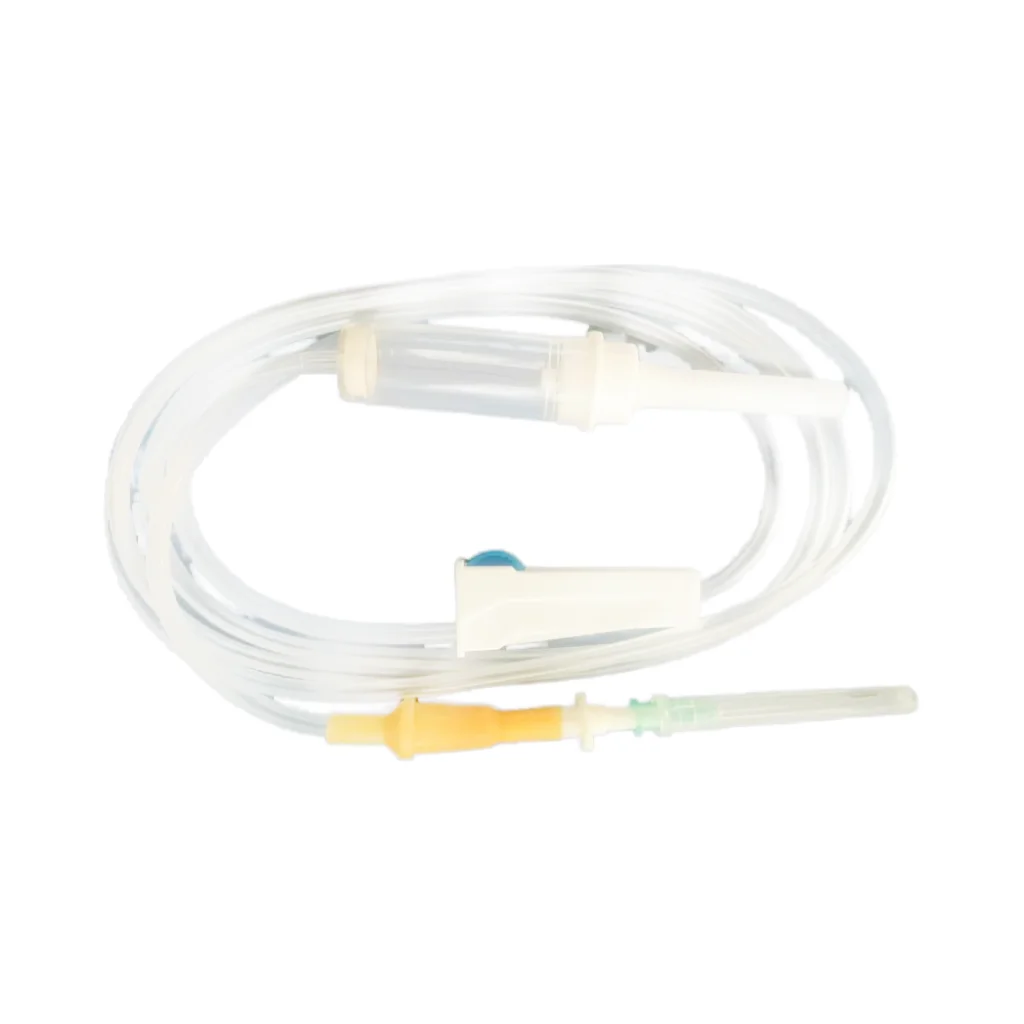 Medical Grade Single Use PVC Infusion Set Non-air injection plastic needle disposable