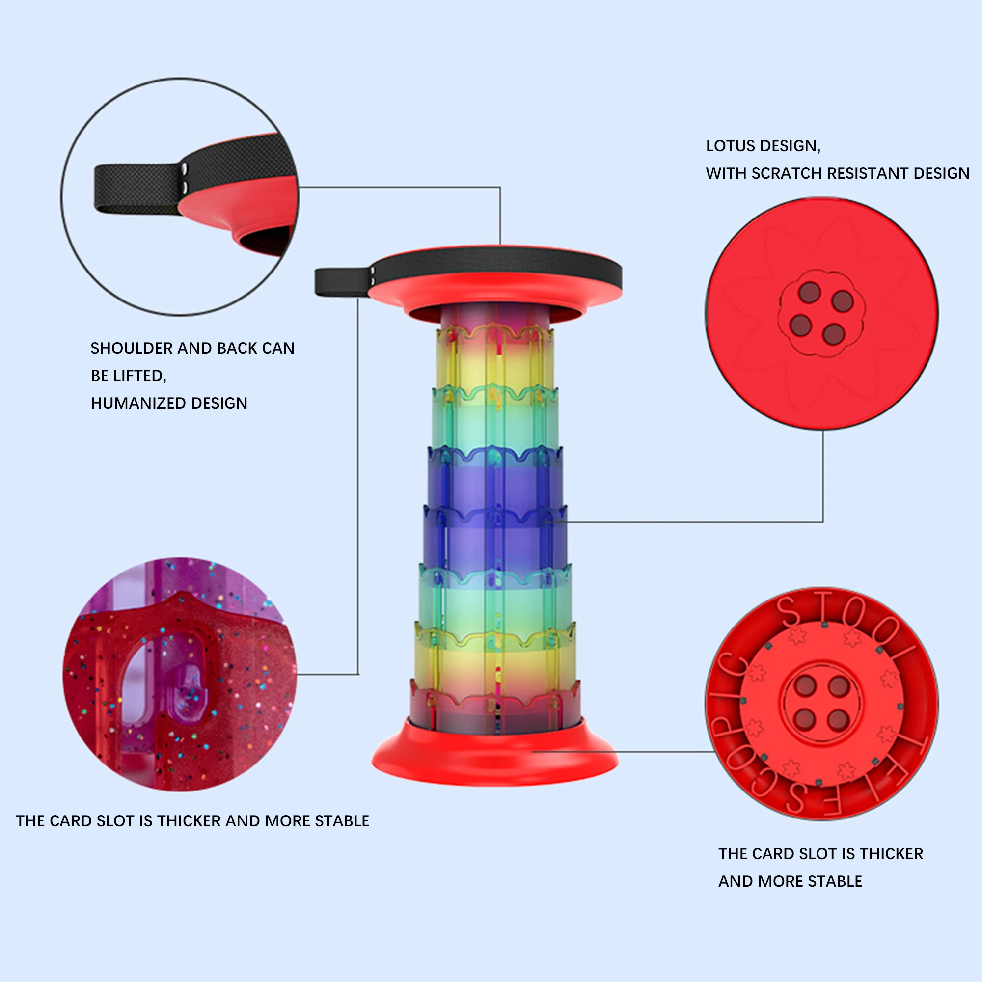 Высококачественный легкий прочный и удобный для переноски складной стул барбекю пластиковый съемный термоусадочный цвета