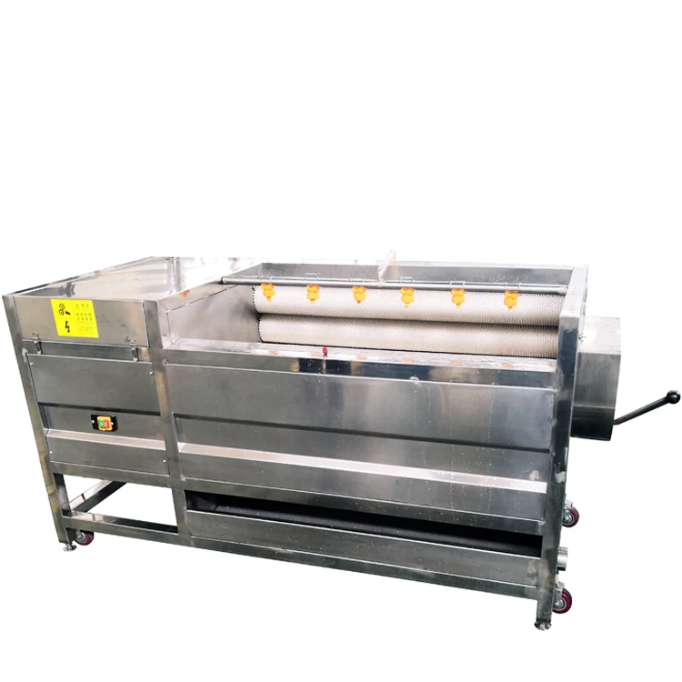 Automatic brush roller cassava washing and peeling machine