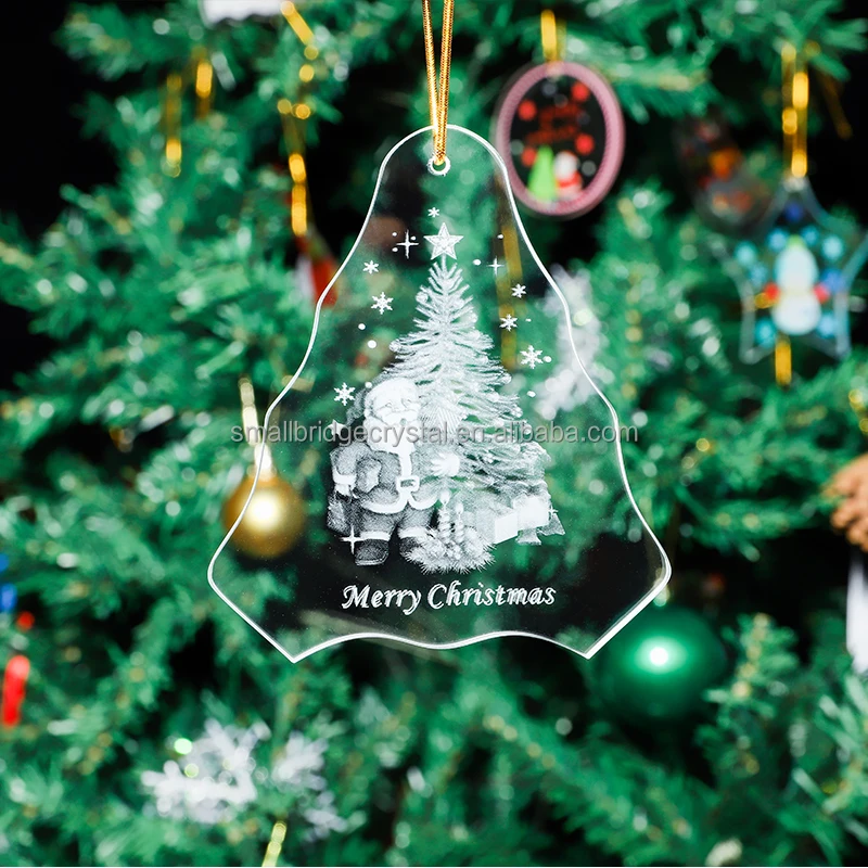 Xmas Tree Decoration Crystal Pendants Shinning Crystals personalized Glass Pendant factory