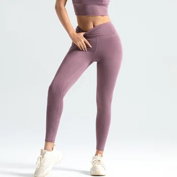 Custom Logo High Waist Stretchy Solid Sport Wear Workout GYM Yoga Pants Butt Lift  Fitness Yoga Leggings for Women
