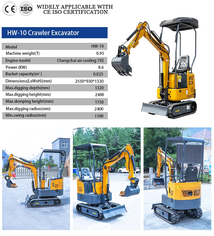 Factory Direct 0.8Ton 1ton Mini Excavators Mini Digger Mini