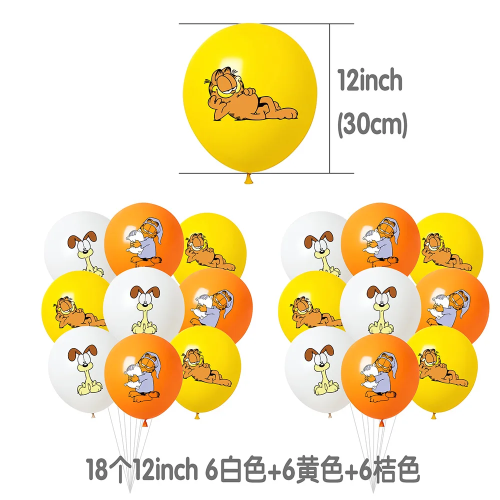 Fast Shipping Garfield theme fat cat short hair cat funny animation decoration children's birthday cake Toppers balloons Banners