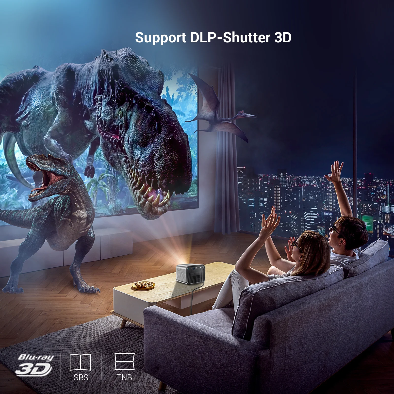 BYINTEK R80 19Years 3D 4K LED DLP Android Wifi Real Full HD 1080P Smartphone Tablet for Home Theater Outdoor Beamer Projector