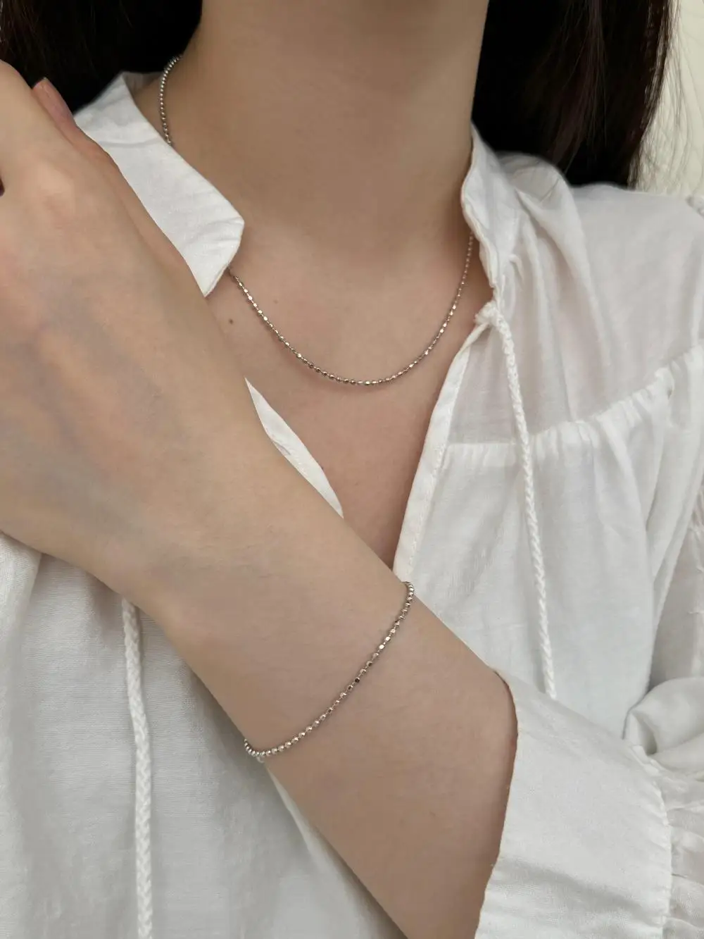 KAKODIY Casual Women's Fashion Boutique Jewelry Bead Chain 925 Sterling Silver Necklace detail 5