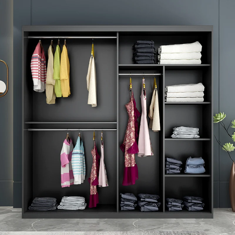 Dressing Table Dressing Mirror Sliding Door Wardrobe Top Cabinet Large Storage Closet Wardrobe