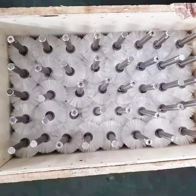 Industrial Rotary Glass Cleaning Soft Nylon Bristle Spiral Brush Roller 4
