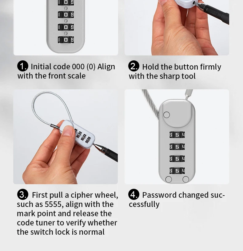 Ultimate Security 4 Digits Password Drawer Combination Lock Intelligent ...
