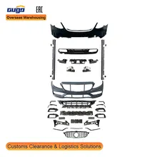 GUGO Bodykit for 2015-2021 MERCEDES-BENZ C-Class W205 Front Rear Bumper Upgrade to C63 AMG MODEL Exhaust Cut-Outs-New Condition
