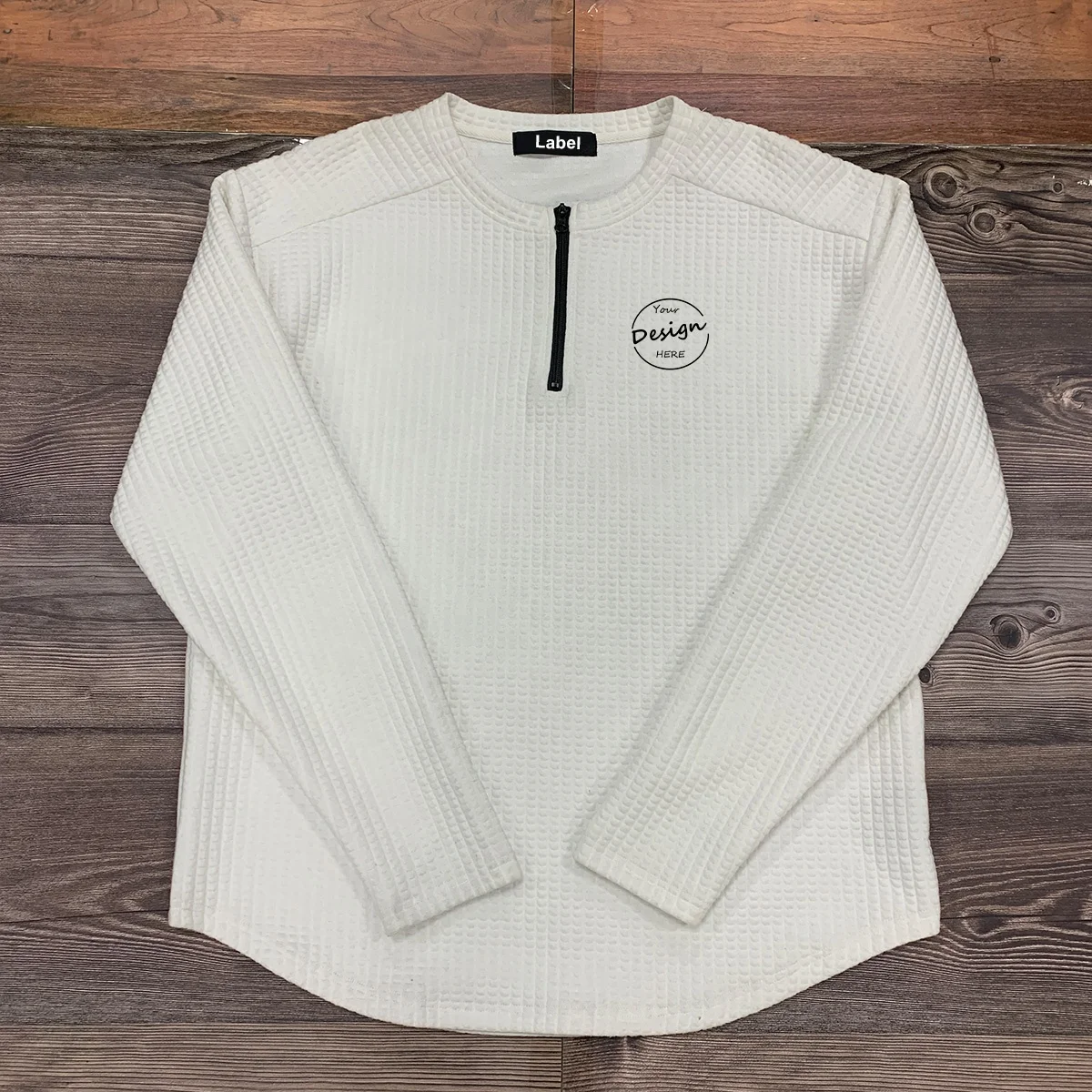 JL1227A Half Zip Men High Quality Waffle Sweatshirts Cotton Oversized Quarter Zipper Pullover Sweatshirt Men Hoodies