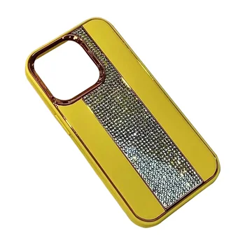 Luxury leather and diamond encrusted phone case for iphone pro