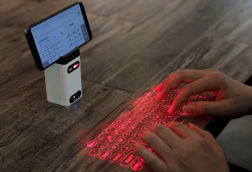 2022 New Design Laser Keyboards Wireless BT Keyboard for Laser Projection Keyboard and Mouse Combo Phone Holder Mobile Power