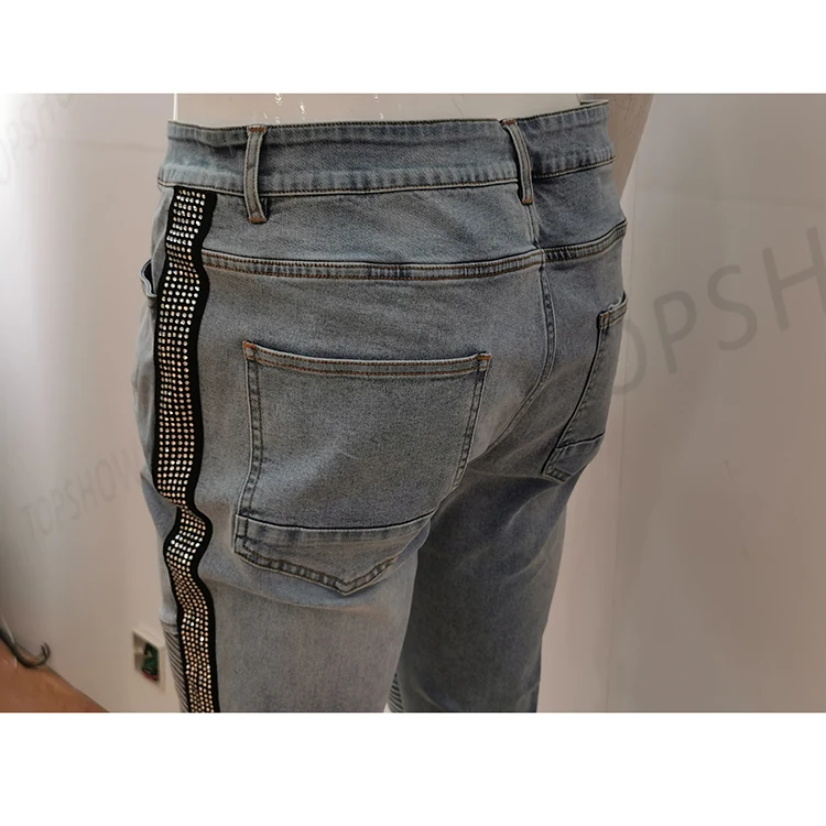 Denim Slim Straight Zipper Men Jeans 
