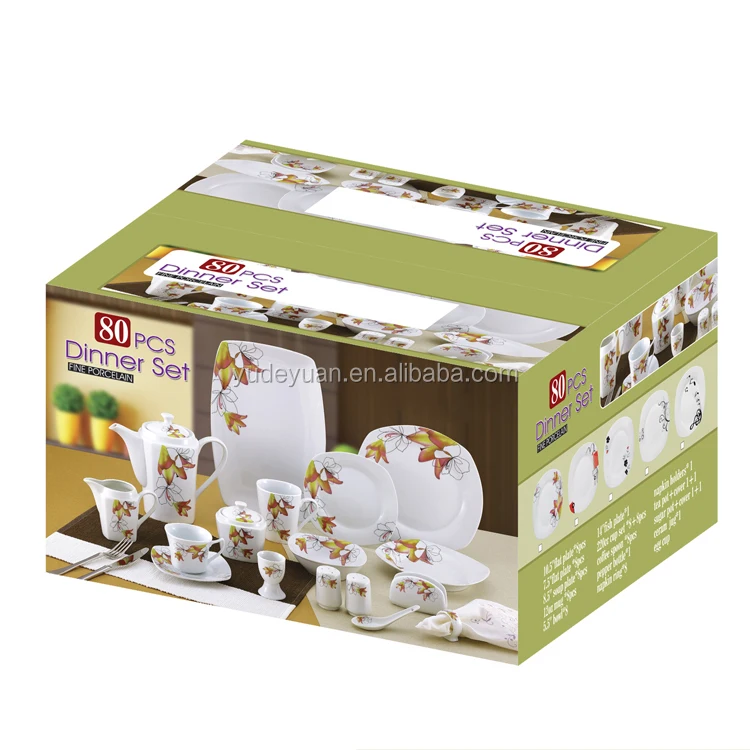YDY Luxury Porcelain Dinnerware Set - 80pcs Bone China