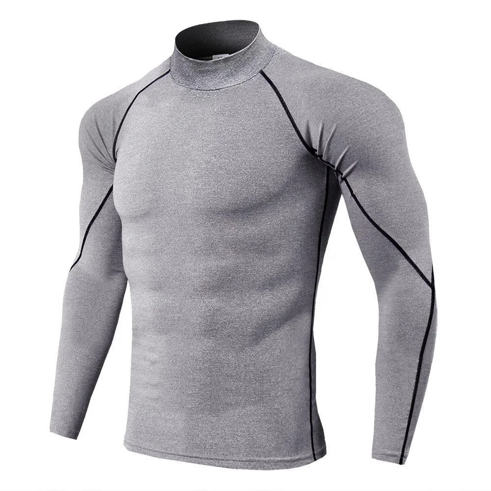 JL-10265 Wholesale Men’s Quick Dry Sports Wear t Shirt for Men’s Black White Gary PRO Club Long Sleeve T-shirts