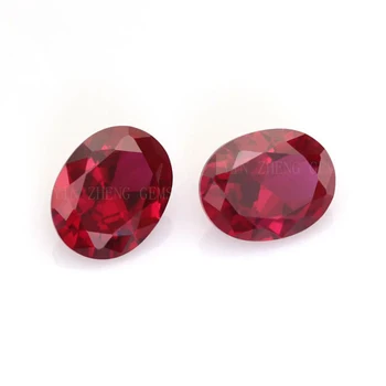 factory price loose ruby 5# ruby corundum shape Oval synthetic gemstone