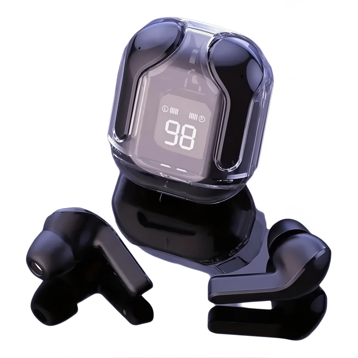 Air31 Wireless Bluetooth Earphone Sport Headphone LED Power Digital Display Headset Stereo Transparent Design Hifi Sound Earbuds