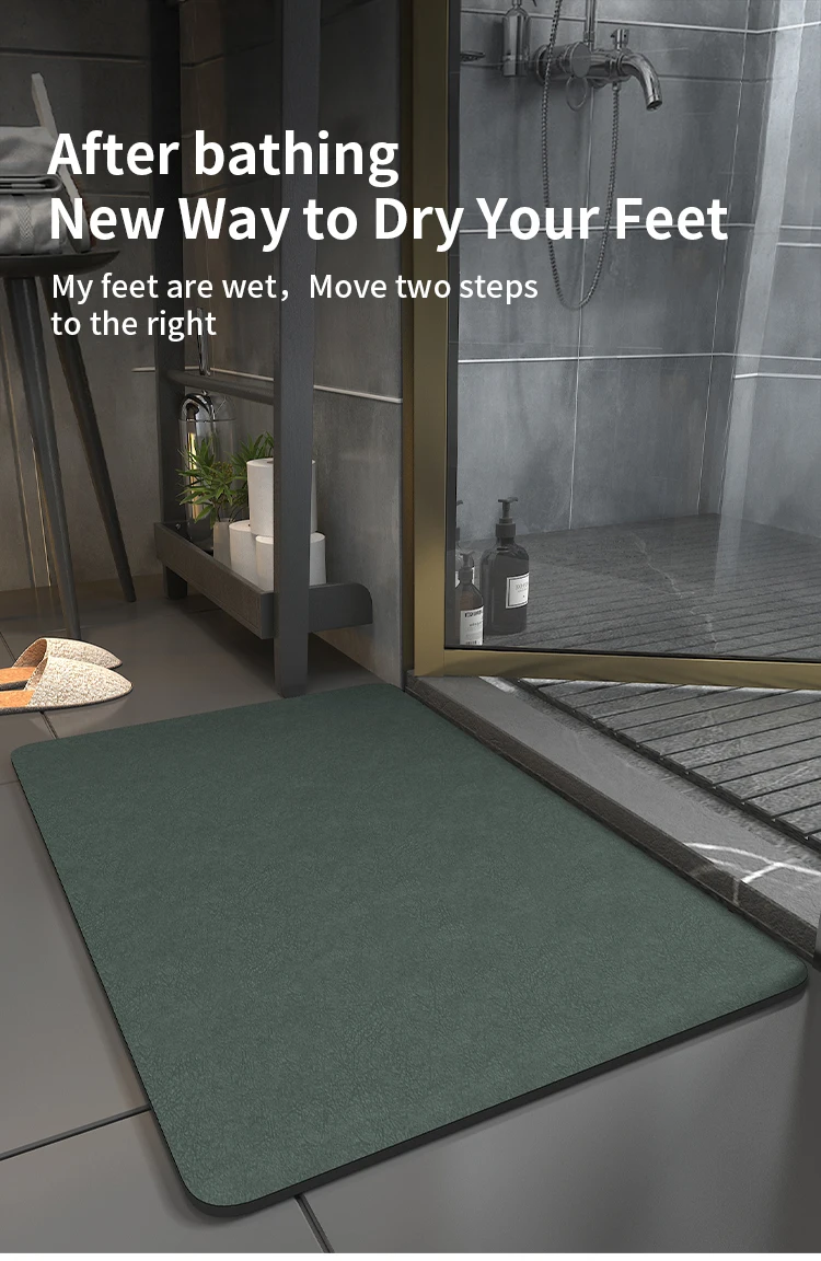 Quick Dry Bathmat Anti Slip Diatomite Diatom Mud Absorbent Floor Mats