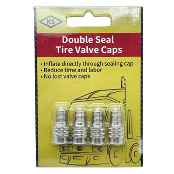Brass Double Seal caps Inflate Through Valve cap