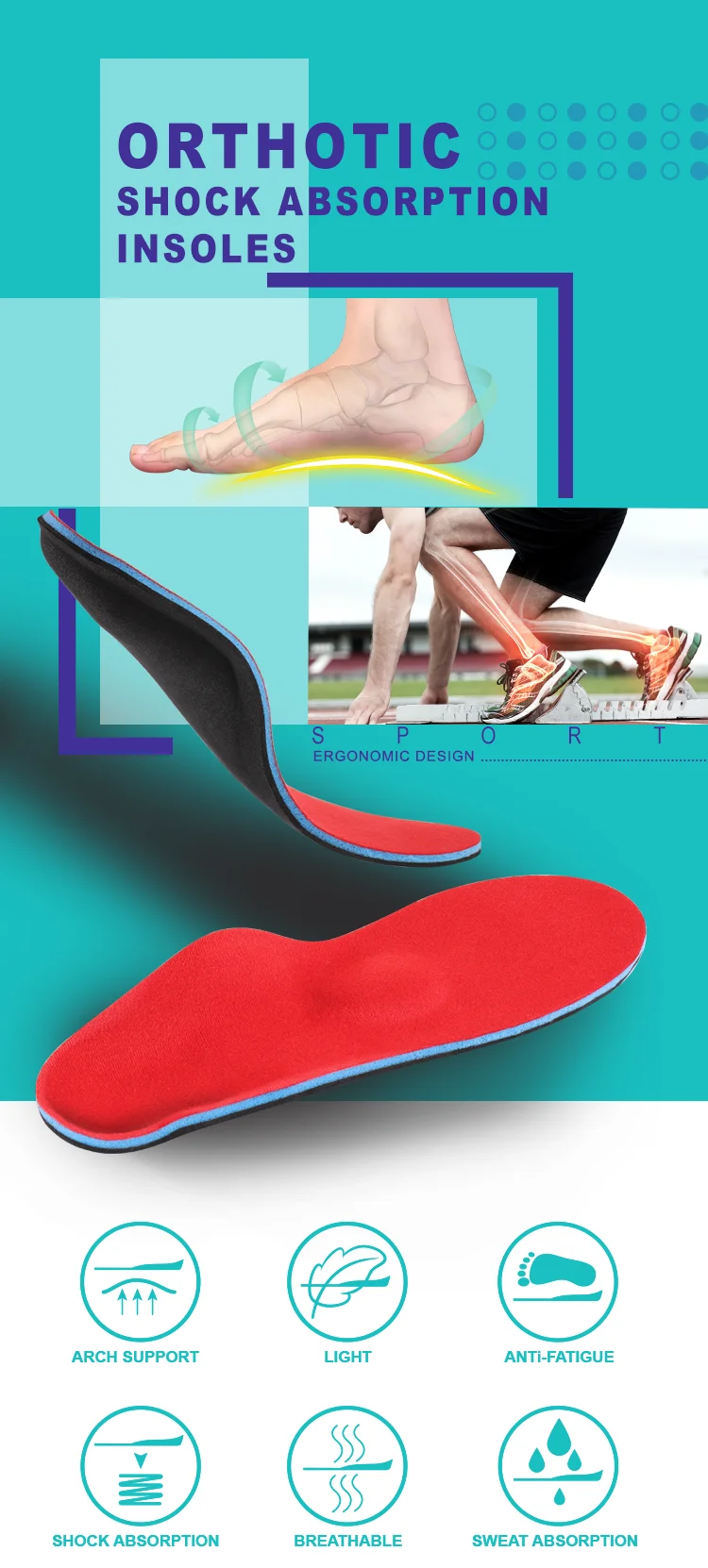 odm high quality comfortable cushions insole orthotic foot arch support shoe pad for shoes-37