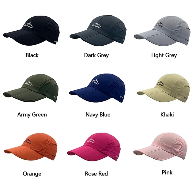 RTS High Quality Custom Baseball Cap Polyester Breathable Foldable Dad Hat Adjustable Embroidered Sport Hat for Outdoor