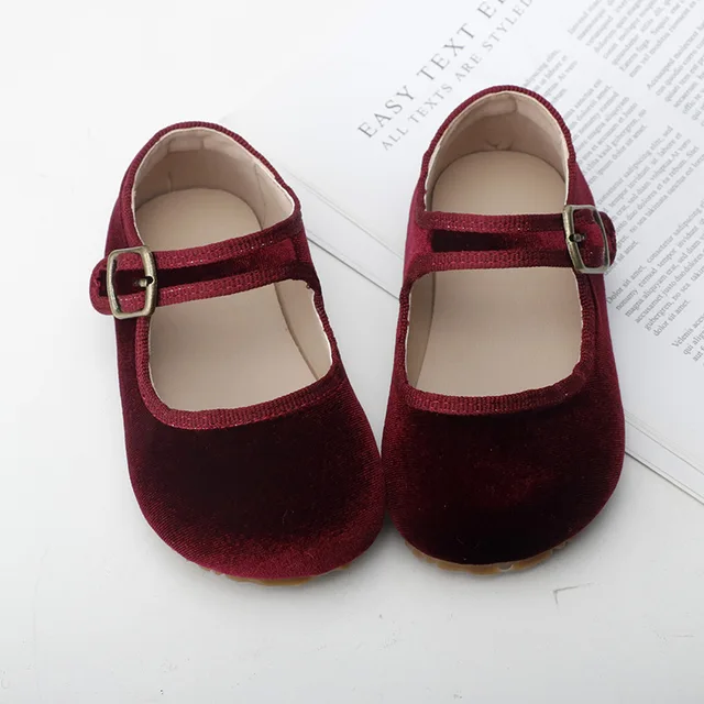 Children's casual shoes for Party Gifts kids school shoes Spring Autumn velour Mary Jane Girls Flat shoes Retro color - Image 3