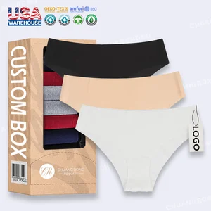 RTS White Khaki Black Mid Rise Ice Silk Invisible Traceless Underwear Yoga Hipster No Show Women Sports Seamless Women Panties