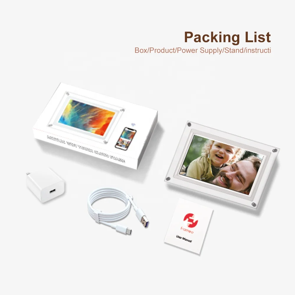 AMABOO Acrylic WiFi Digital Photo Frame with Video Playback & MP3 Support-5/7/10.1 Inch Sizes-Mother's Day Gift
