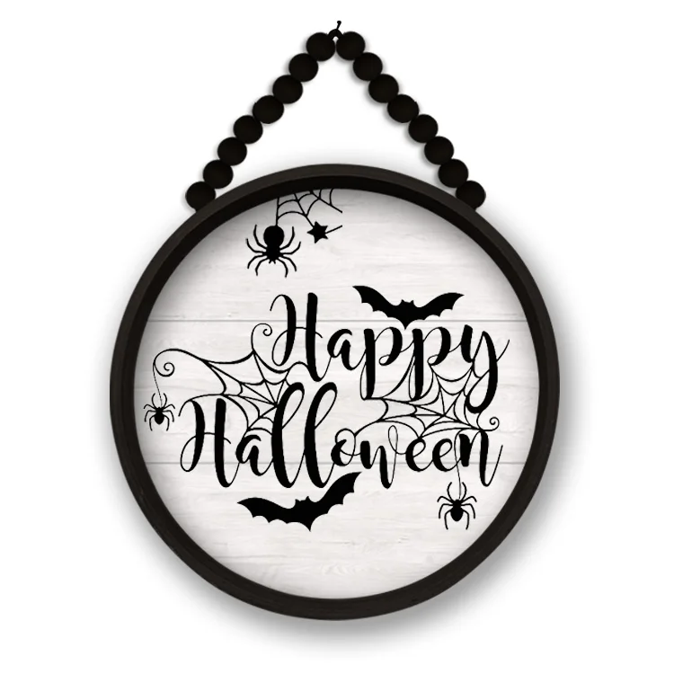 Customized Round Halloween Party Decoration,Wooden Sign Decoration ...