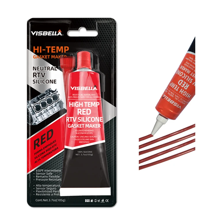 Guarnizione Liquida Visbella RTV Silicone Neutro - Resistente A Olio E Acqua - Trasparente (1 Pezzo) - 4