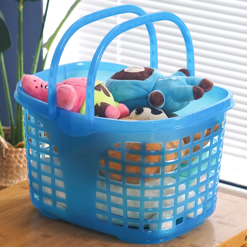 Charming Design Eco-Friendly Colorful PP Plastic Handle Basket Classic Style