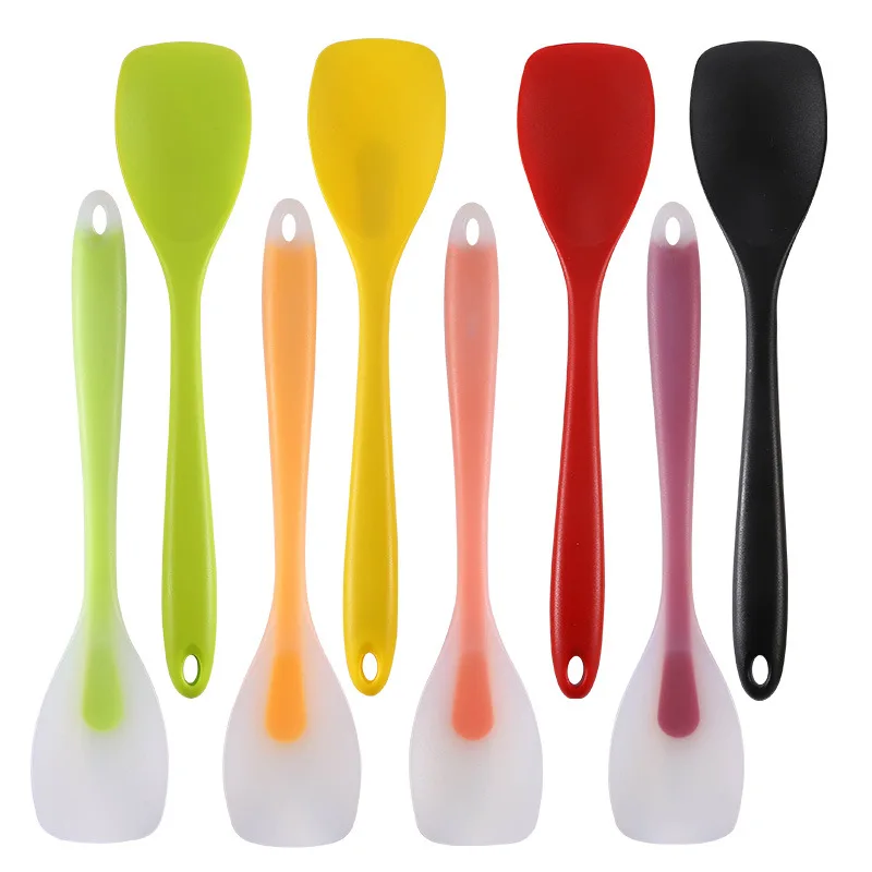 Kitchen Salad Spoon Cooking Spatula Wholesale Custom Logo Non Stick Heat Resistant Mixing Baking Semitransparent Silicone 75g