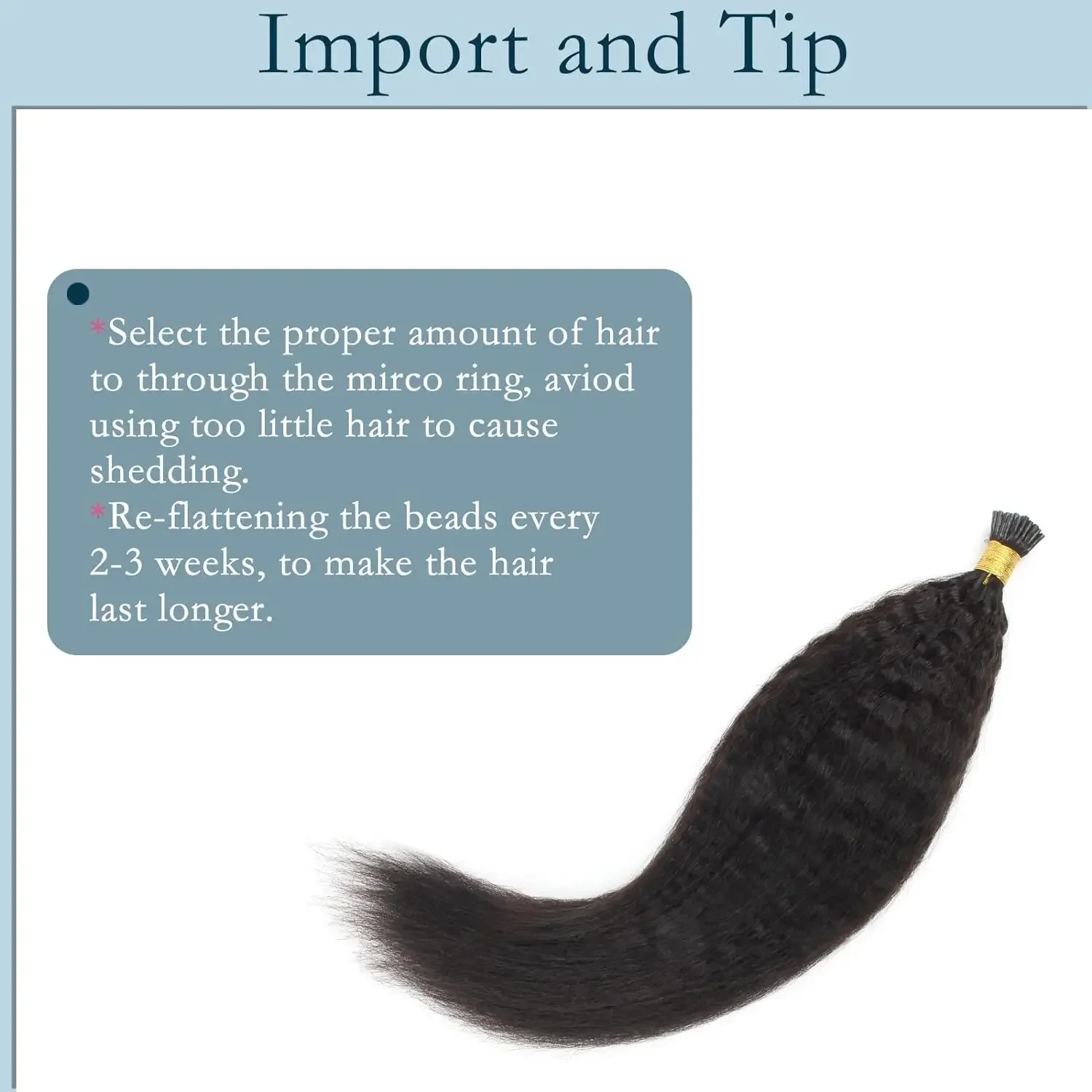 Brasilianische Kinky Straight I Tip Extensions Echthaar Weave Bundles Naturschwarz Farbe #1B 100 Gramm_voghion.com
