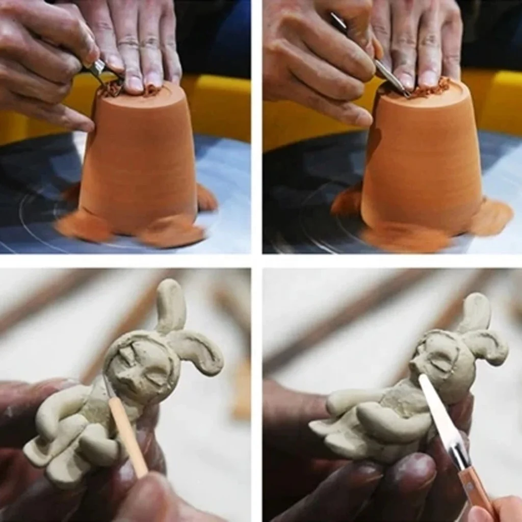 premium 8pcs pottery tools clay wood