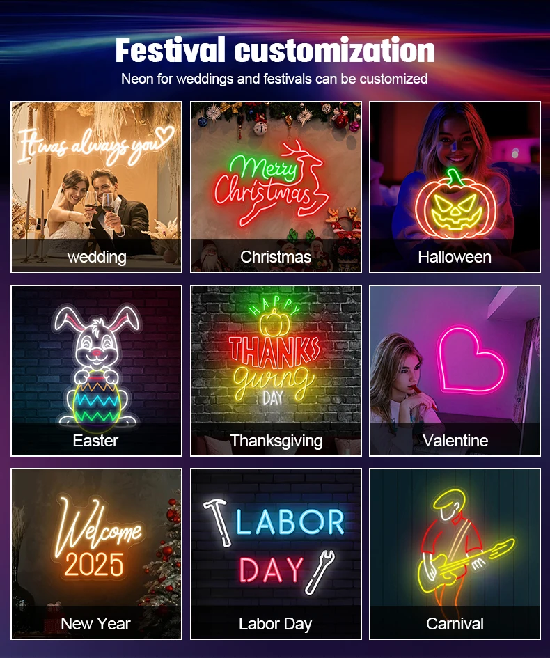 product custom usb powered neon light sign pvc 3d led signs with adjustable brightness for outdoor wedding party home decor model logo-4