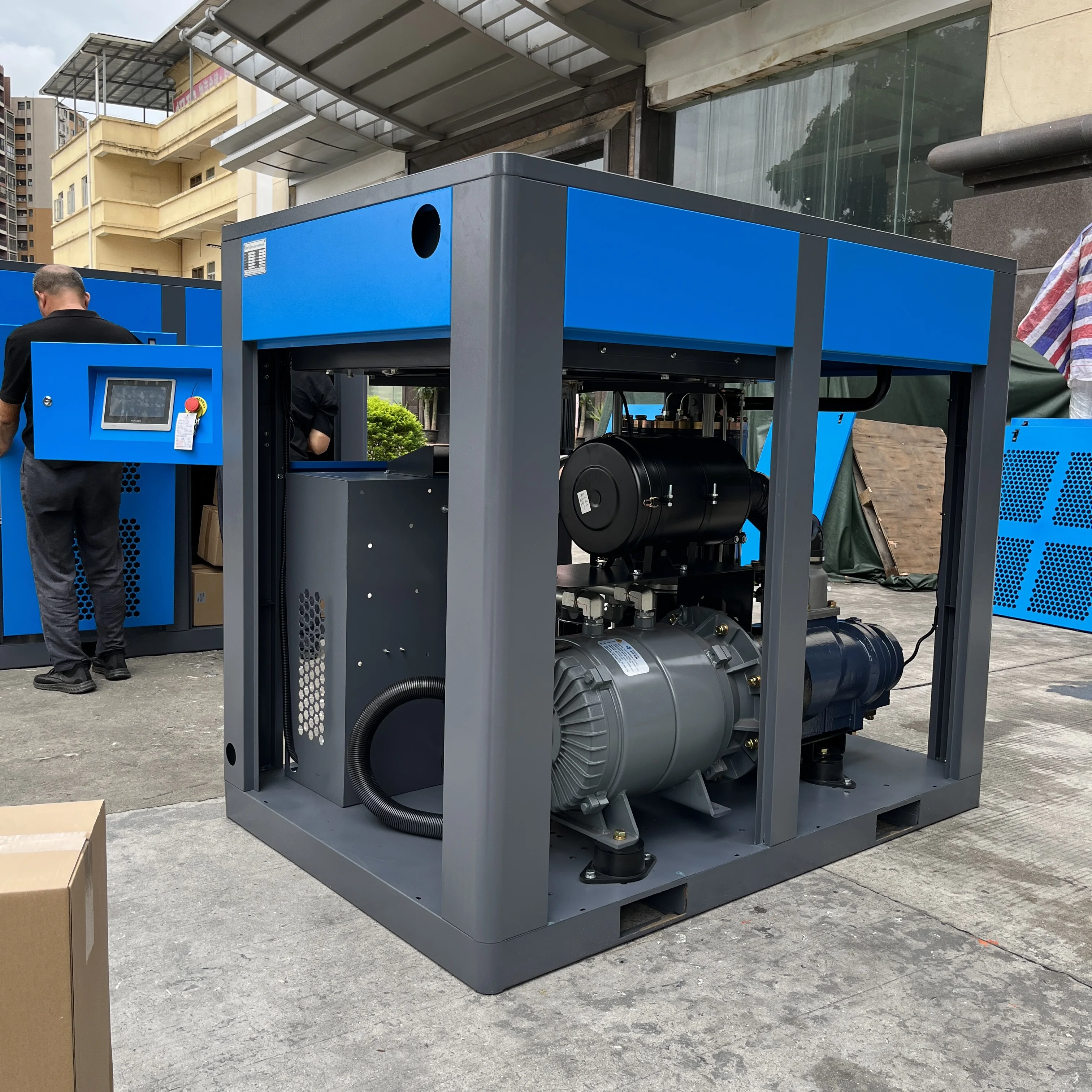 Made in China IP65 Oil Cooling 55KW 75HP 380V/50HZ 415V/50HZ PM VSD Screw air Compressor for Textile Cement Industry