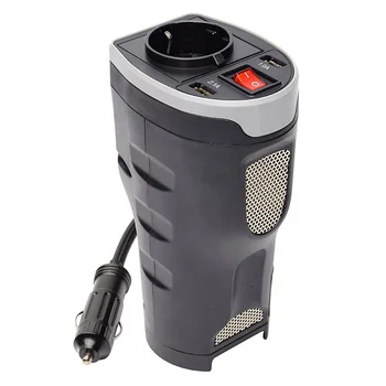 CE, ROHS certificated cup holder 200W car power inverter 12v to 220V dc to ac car inverter