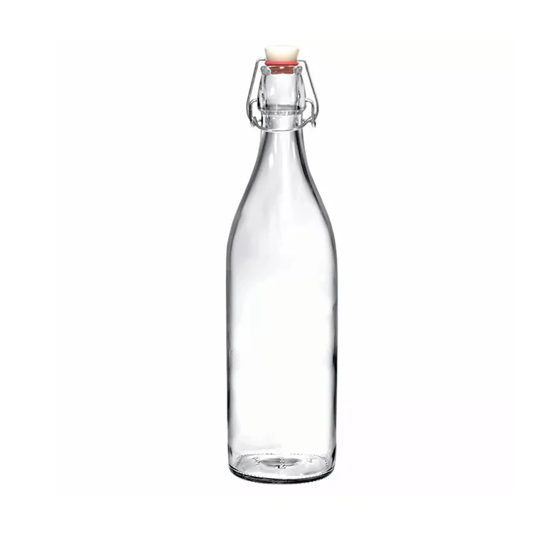 250ml 500ml 750ml 1000ml Clear Swing Top Stopper Glass Beer Bottle for Juice Kombucha