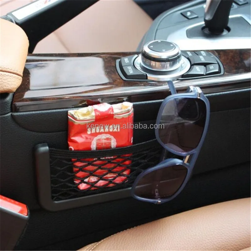 1Pcs Multipurpose Car Seat Side Organizer with Auto Paste Net Pocket Phone Holder and Storage Bag