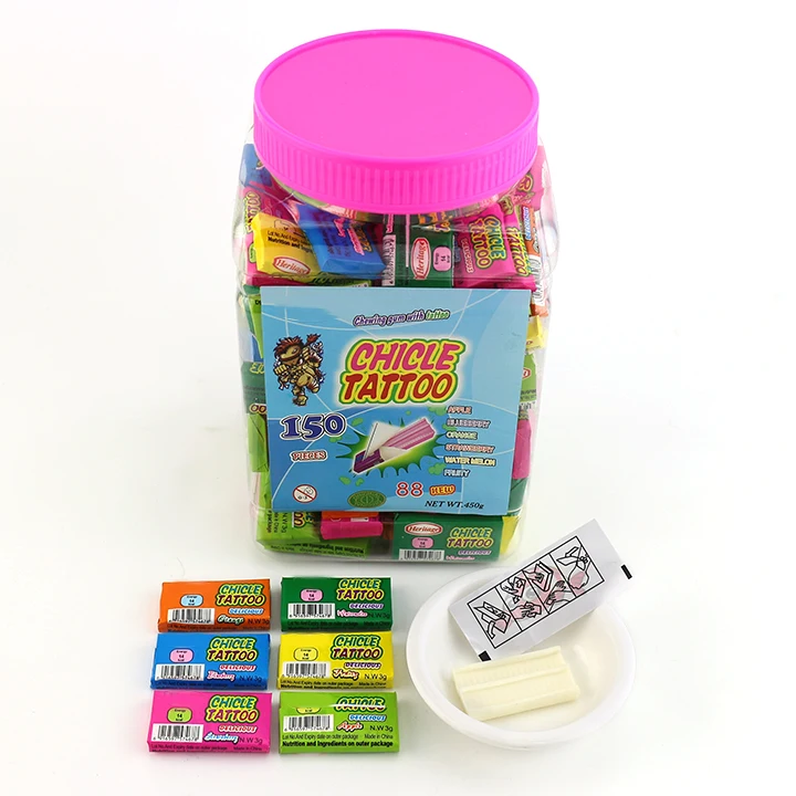 Supply 4cm Chicle chewying bubble gum with tattoo CH-E323