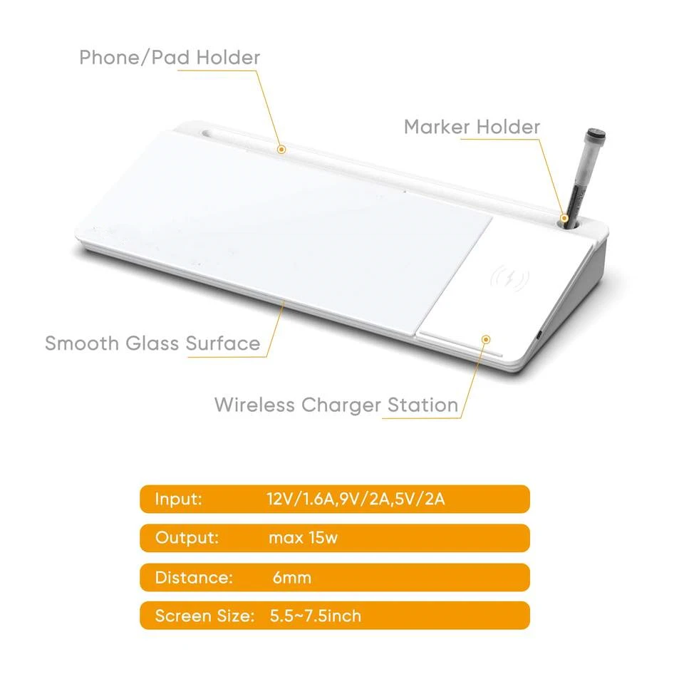 Glass Desktop Dry Erase Board Computer Office Desktop Glass Whiteboard