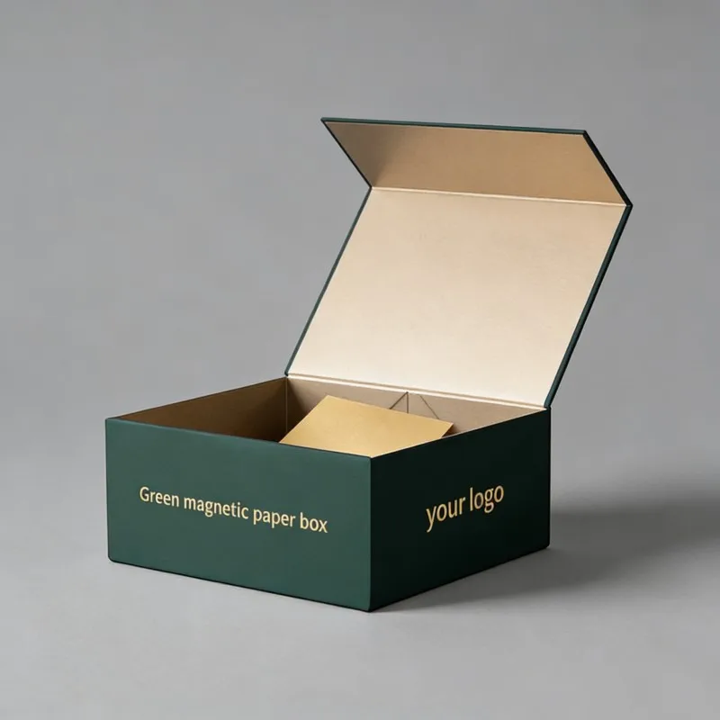 高級光沢ラミネート加工済み・リサイクル可能・個別カスタマイズ対応・マグネット式閉じタイプ紙箱。ジュエリー、ギフト、スカーフ、ベルト用包装箱