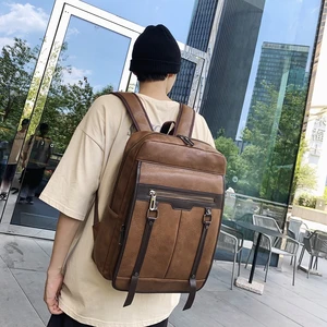 Wholesale Leather Backpack Man Fashion Style Bag PU Leather School Backpack Leather