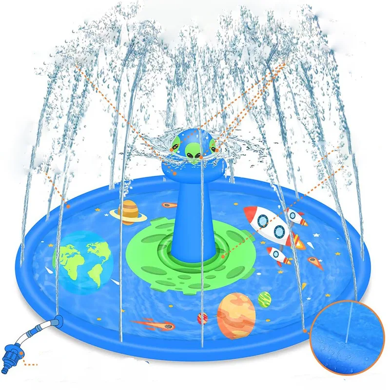 Amazon Garden Game Inflatable Water Play Mat Outdoor Inflatable Sprinkler Water Toy Splash Pad For Kids