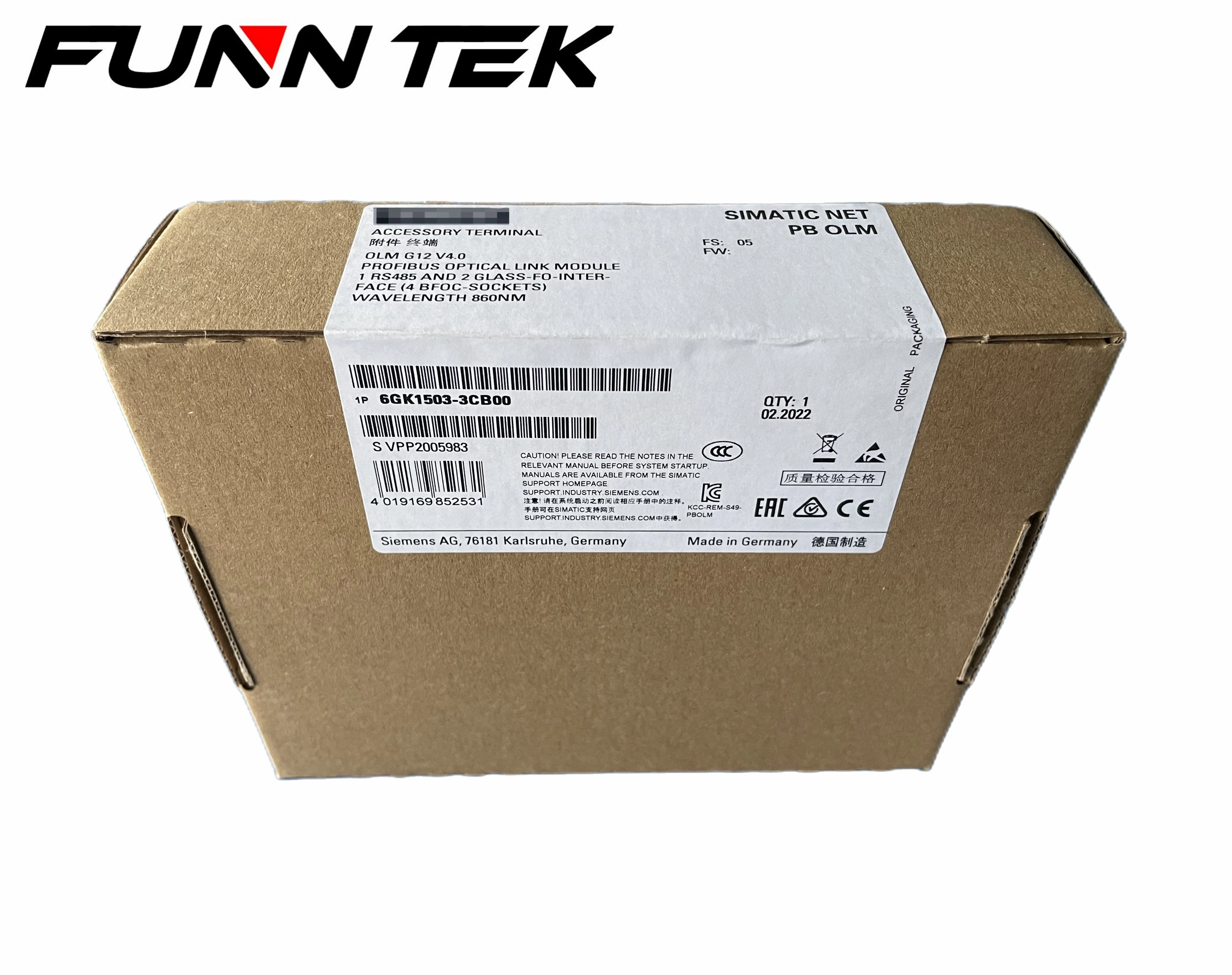New & Original SIEMENS SIMATIC PROFIBUS OLM G12 V4.0 Optical Link Module 6GK1503-3CB00