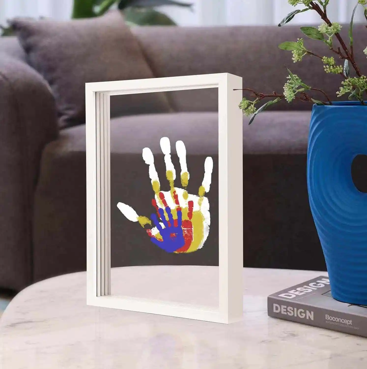 Wooden Clear Family Handprint Kit Handprinter Footprint Picture