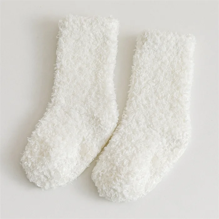 Sa9714 Baby Fuzzy Slipper Socks Kids Boys Girls Infant Toddler Neutral Non Skid Fluffy Winter