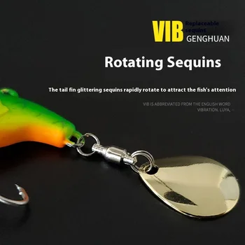 Luya Second Generation Metal Vib Bait Freshwater Bass Fish Rotating Sequins Attracts Sea Bass Zander Saltwater Drop-Up – Metal Jig – view 5