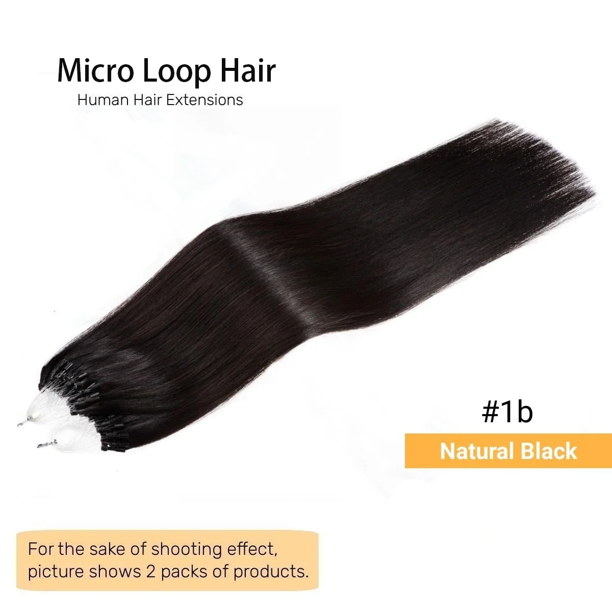 Micro Loop Hair Extensions 16-26 Inch Micro Bead Remy Hair Extension 1g/Strand 50g Color 1B Natural Black Straight For Salon_voghion.com