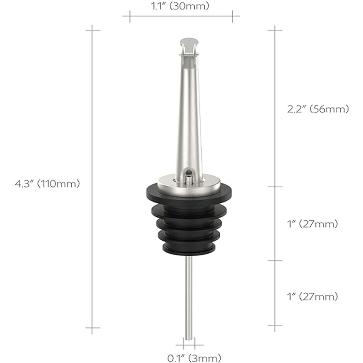 Bar Bartender Accessories Pour Spout Liquor Bottles  Liquor Pour Spout Pour Spouts Stainless Steel Tapered Speed Wine Pourers with Custom Logo